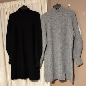 Bebe Cozy Black and Gray Women's Sweater Dress - both worn twice. Nonsmoking